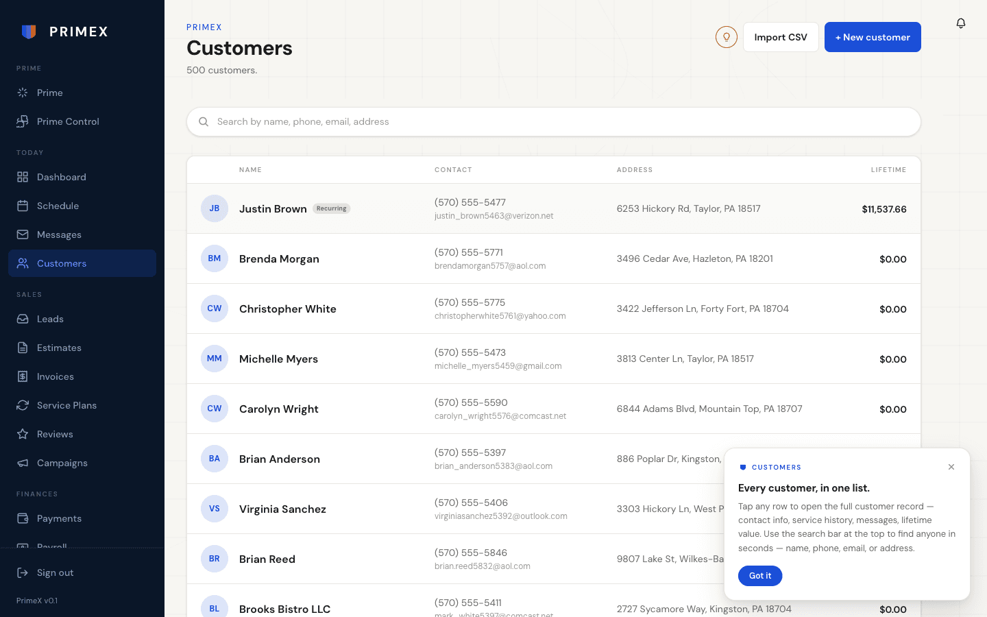 PrimeX customers